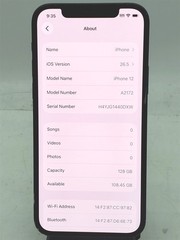 Apple iPhone 12 BLACK A2172 128GB iOS26 5G UNLOCKED Batt 87% No Accessories