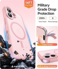iPhone 16 Case: Translucent Matte Cases with Full Camera Protection – Light Pink