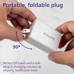 iPhone Charger Fast Charging, 65W USB C Charger, 3-Port GaN Charger Block, White