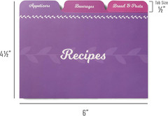 Recipe Card Dividers – 24 Tabs per Set, Works with 4×6 Inch Cards, Helps Organiz