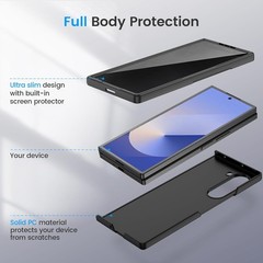 Samsung Galaxy Z Fold 6 Case with Built-in Privacy Screen Protector, Black