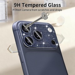 Dark Blue 9H Tempered Glass Lens Protector for iPhone 17 Pro Max