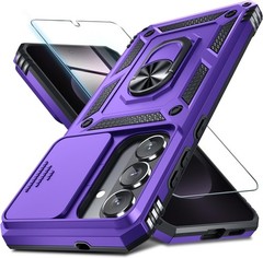 Heavy Duty Purple Case for Samsung Galaxy S26+ Plus with Slide Camera Cover & Pr