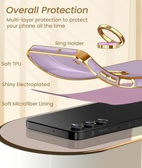 For Samsung Galaxy A17 5G Case with 360° Ring Holder & Magnetic Kickstand,Purple