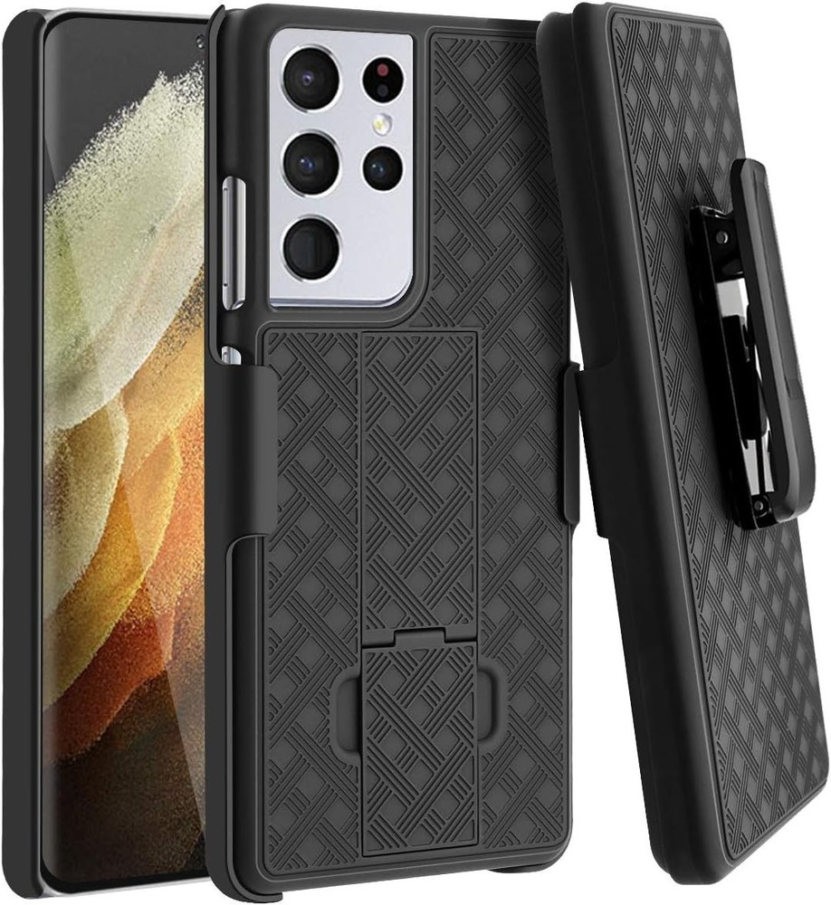For Samsung Galaxy S21Ultra Belt Clip Case Thin Armor Full Body Protective Cover