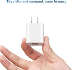 Dual Port USB Wall Charger Block 2-Pack Power Adapter Cube Plug Charging Brick