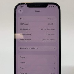 Broken Unlocked Apple iPhone 12 Pro Max 128GB 26.3.1 MGCF3LL/A READ