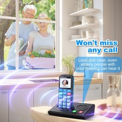 Big Button Mobile Cell Phone SOS for Elderly Senior with Base (Blue) – Medihill