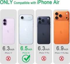 9H Tempered Glass Camera Lens Protector for iPhone Air, Black