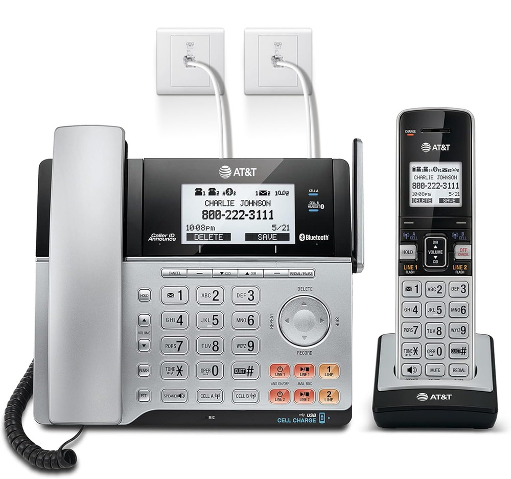 TL86103 2-Line Corded/Cordless Phone System for Small Business with Answering Ma