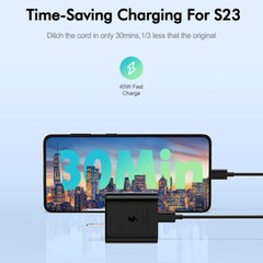 45W PD Fast Wall Charger+Type-C Cable For Samsung Galaxy S24 S23 S22 S21 ultra