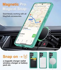Magnetic Samsung Galaxy A57 5G Case with Screen Protector + Wrist Strap, Turquoi