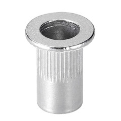 #8-32 Rivet Nuts Aluminium Alloy Knurled Flat Head Threaded Insert Nut Silver 50