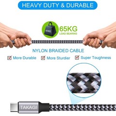 6ft USB-C Fast Charging Cable 3-Pack for iPhone 17 Pro Max/15 Pro/Galaxy S20