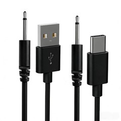 2 Pack 2.5mm Massager Charger, DC Charger Replacement Cable, 2.65ft USB-A & USB-