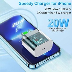 20W Fast Charger PD Adapter & USB-C Cable For iPhone 8/11/12/13/14 XR X Pro iPad