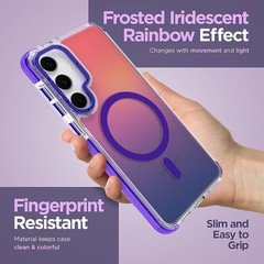 Magnetic Case for Samsung Galaxy S24 Plus Slim Translucent Matte Purple Design