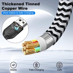 Multi Charging Cable, 3 in 1 Charging Cable for Multiple Devices, Nylon Braided