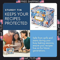 Jot & Mark Recipe Card Set: 25 4×6 Cards & 14 Dividers in Decorative Tin