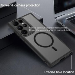 For Samsung Galaxy S21 Ultra 5G Magnetic Case,Carbon Fiber Protective Bumper