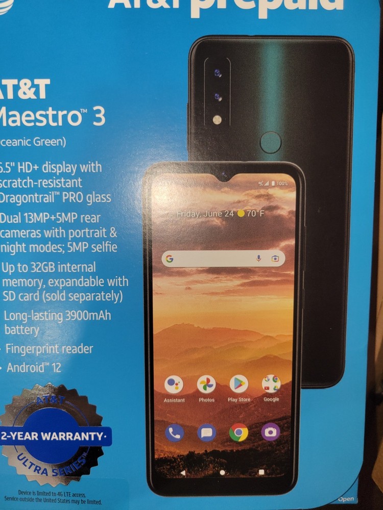 AT&T Maestro 3 6.5&Prime; 32GB 3GB RAM 3900Mah LTE AT&T Prepaid Smartphone sealed