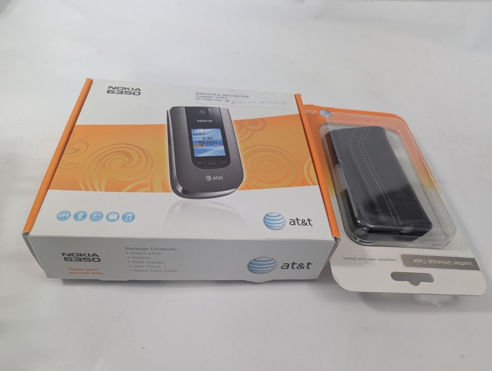 Vintage New Nokia 6350 Graphite AT&T – H2O GSM Cellular Flip Phone & Pouch