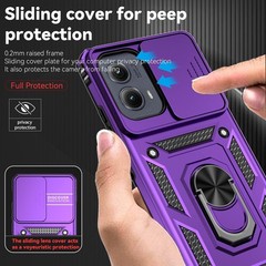 for Motorola Moto Edge 2024 Case with Tempered Glass Screen Protector Multicolor