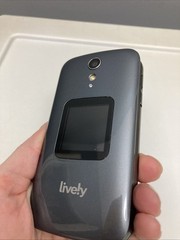 LIVELY Grey Flip 2 Cell Phone for Seniors w/ Charging Doc – Tested Working