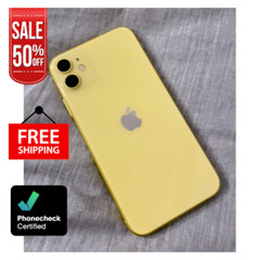 Apple iPhone 11 Yellow/Black Fully Unlocked Verizon Good Condition -64GB 128GB