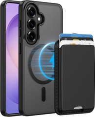 Samsung Galaxy S26 Ultra Case, Black Shockproof Magnetic Wallet with Detachable