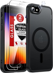 iPhone SE Case: iPhone 8 Phone Case with Screen Protector X2 and Camera Cover X2
