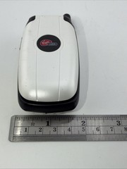 Kyocera Virgin Mobile White & Black Wireless Color Screen Cellular Flip Phone