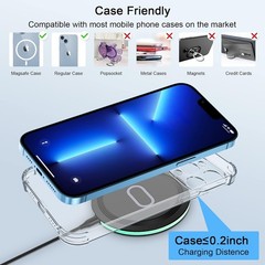 15W Wireless Fast Charger Pad for Google Pixel 10A 10, Samsung Galaxy S26 6