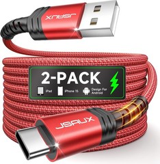 2-Pack USB-C Fast Charger Adapter for iPhone 17, Samsung S20, 6.6ft