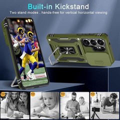 DEERLAMN Olive Green Case for Samsung Galaxy S26 Ultra 6.9&Prime; with Kickstand & Pro