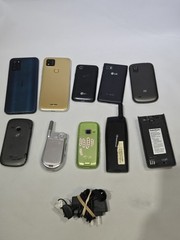 Lot of 9 Mixed Cell Phones & Accessories LG Samsung Ericsson – For Parts