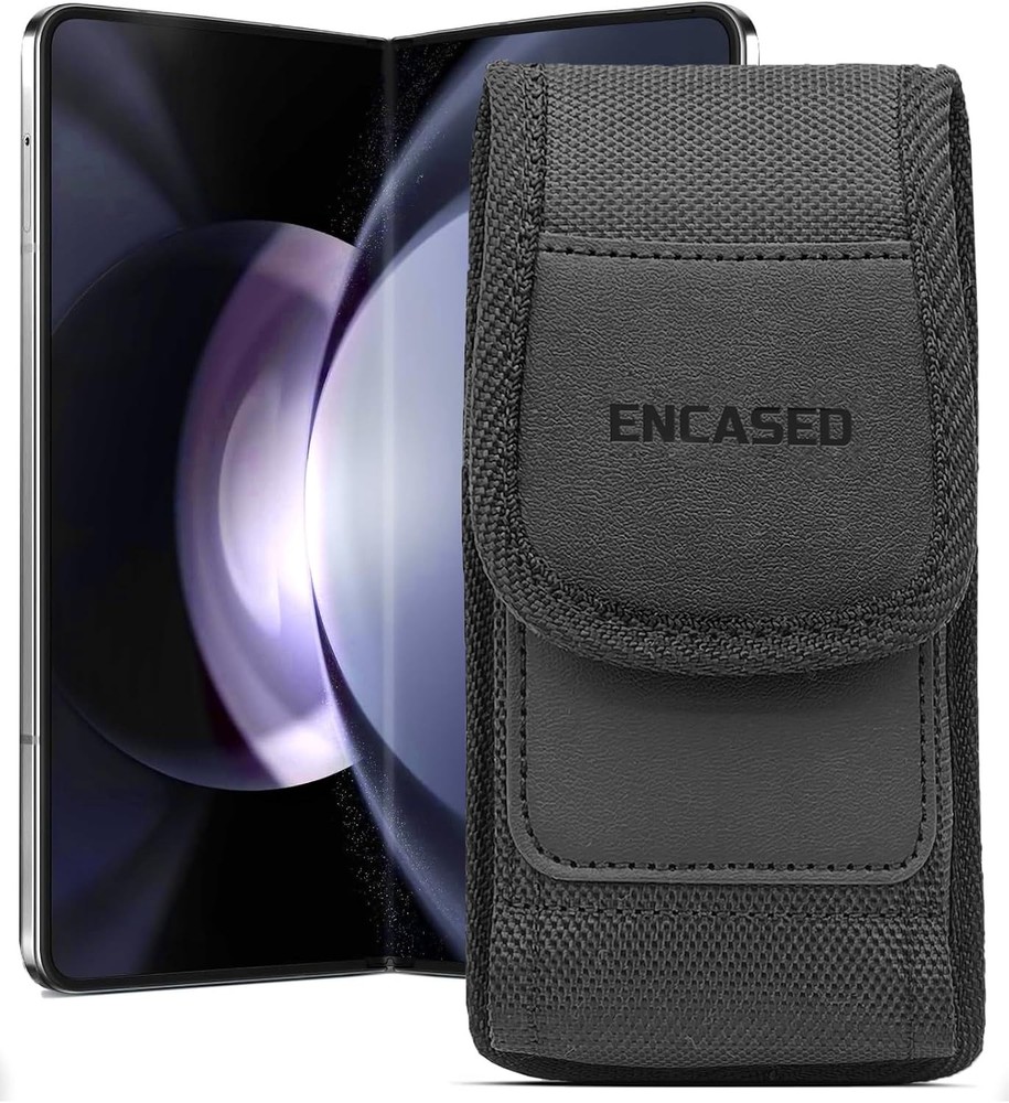 Black Ballistic Nylon Holster Clip Belt Pouch for Samsung Galaxy Z Fold 6 / 7