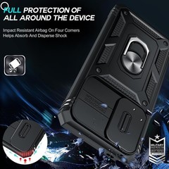 for Samsung A57 Case Screen Protector Military Grade with Stand,Magnetic Support