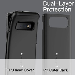 Heavy Shockproof Case for Samsung Galaxy S10, Rugged Protective Phone Cover (Bla