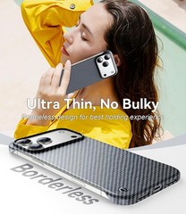 Ultra-Thin Frosted Soft Touch Skin Borderless Carbon Fiber Bump Texture Case for