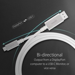 USB C to DisplayPort Cable 1.5m/5ft, Support 5K@60 Hz, 4K HDR, VESA Certified