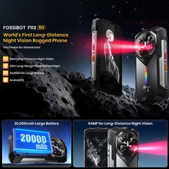 FOSSiBOT F113 5G 4G Rugged Smartphone Android 15 Octa Core Night Vision Outdoors