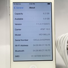 Vintage Apple iPhone 4 AT&T Smartphone 3G GSM White 8GB IOS 7 Collectible
