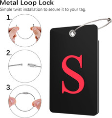 2 Pack Luggage Tags for Suitcases, 26 Initial Letter Travel Large S Black