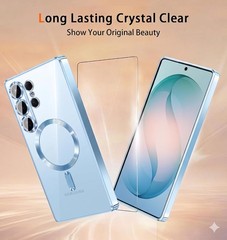 Sky Blue Magnetic Case with Screen Protector 2PCS for Samsung Galaxy S26 Ultra