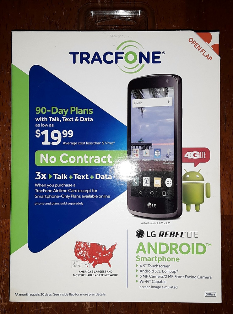 LG REBEL LTE ANDROID* 5.1 SMARTPHONE 4.5&Prime; TOUCHSCREEN L44V CELL PHONE 4G/WiFi