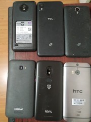 Lot of 9 Mixed Brand hTC/REVVL/ coolpad/TCL and other Smartphone For parts