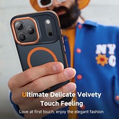 3 in 1 Magnetic Case for iPhone 17 Pro Max, Cosmic Orange, Omni-Directional Prot