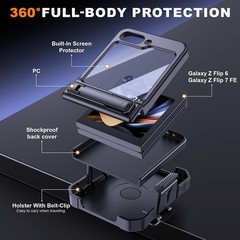 Case & Built-in Screen Protector for Samsung Galaxy Z Flip 7 FE/Z Flip 6 Rugged