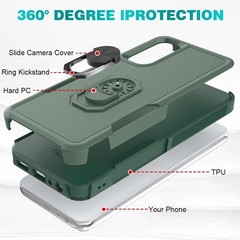 Samsung Galaxy A05s Case, Dual Layer Shockproof Magnetic Kickstand Phone Case